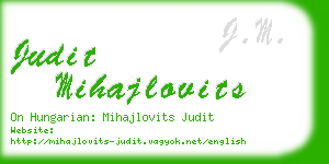 judit mihajlovits business card